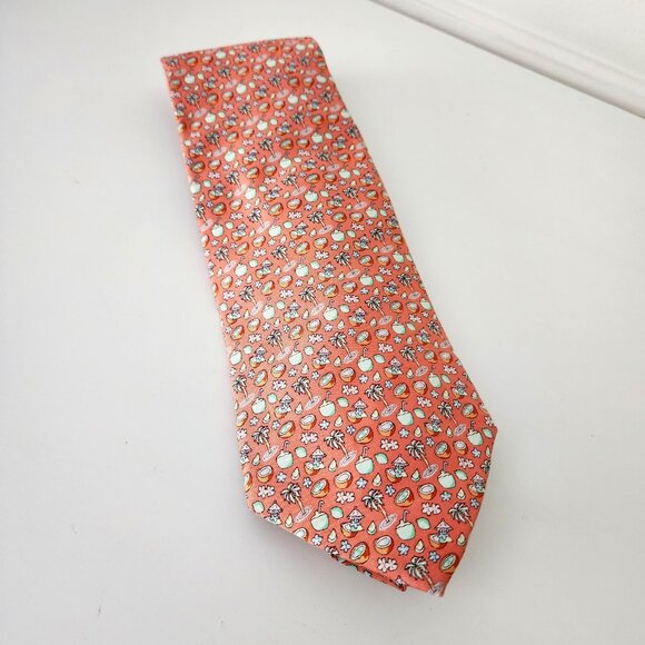 Vineyard Vines Tropical Print Silk Necktie - Picture 1 of 5